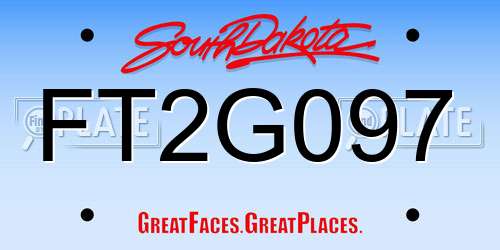 FT2G097 South Dakota License Plate