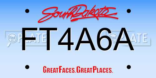 FT4A6A South Dakota License Plate