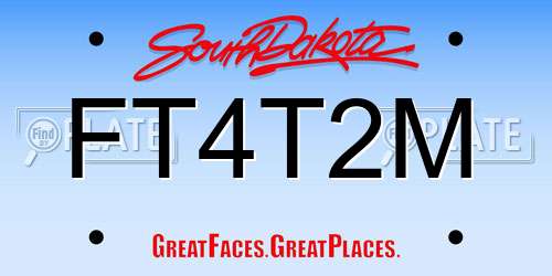 FT4T2M South Dakota License Plate