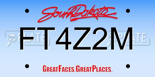 FT4Z2M South Dakota License Plate