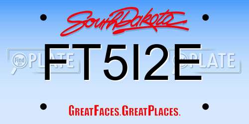 FT5I2E South Dakota License Plate
