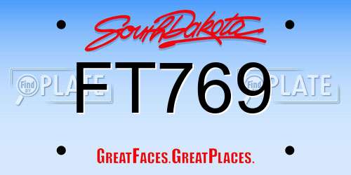 FT769 South Dakota License Plate