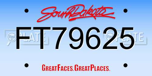 FT79625 South Dakota License Plate