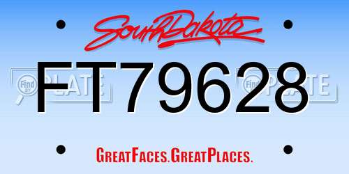 FT79628 South Dakota License Plate