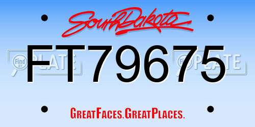 FT79675 South Dakota License Plate