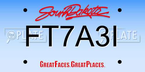 FT7A3I South Dakota License Plate