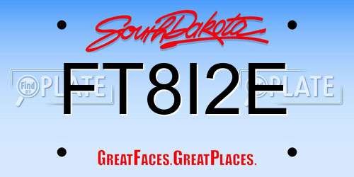 FT8I2E South Dakota License Plate