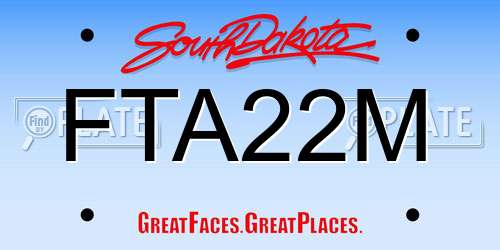 FTA22M South Dakota License Plate