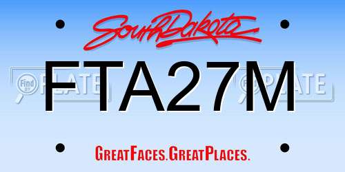 FTA27M South Dakota License Plate