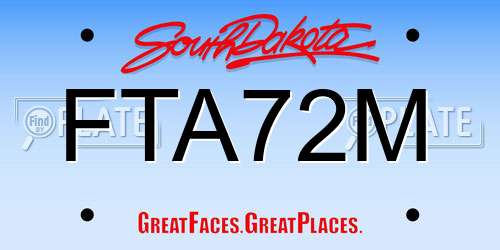 FTA72M South Dakota License Plate