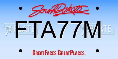 FTA77M South Dakota License Plate