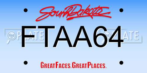FTAA64 South Dakota License Plate