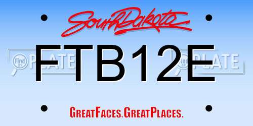 FTB12E South Dakota License Plate