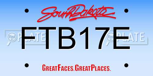 FTB17E South Dakota License Plate