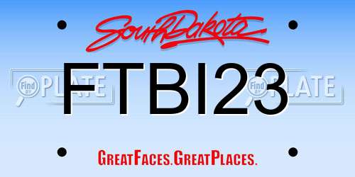 FTBI23 South Dakota License Plate