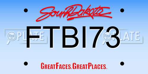 FTBI73 South Dakota License Plate