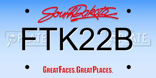 FTK22B South Dakota License Plate