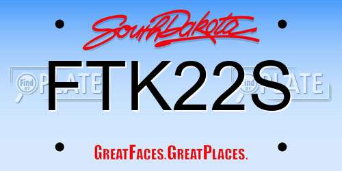 FTK22S South Dakota License Plate