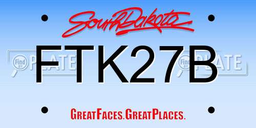 FTK27B South Dakota License Plate