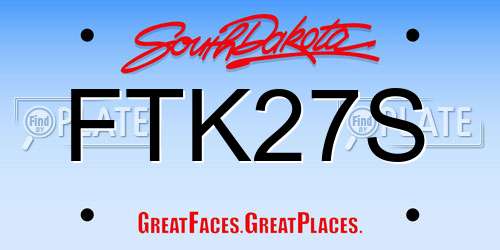FTK27S South Dakota License Plate