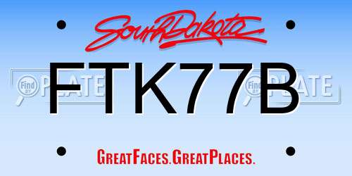 FTK77B South Dakota License Plate