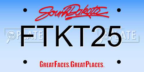 FTKT25 South Dakota License Plate