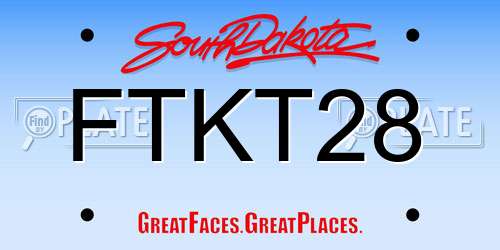 FTKT28 South Dakota License Plate