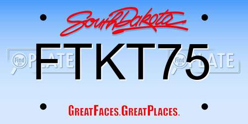 FTKT75 South Dakota License Plate