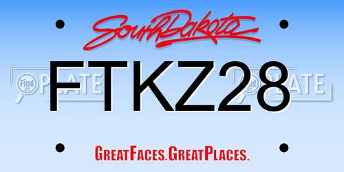 FTKZ28 South Dakota License Plate