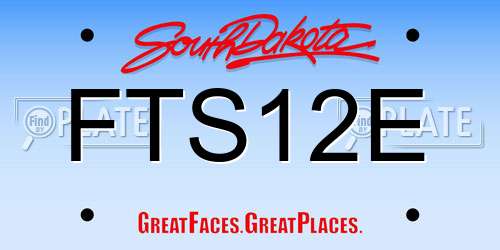FTS12E South Dakota License Plate