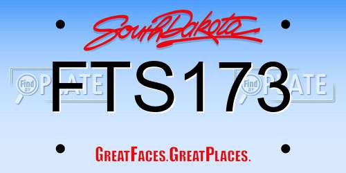 FTS173 South Dakota License Plate