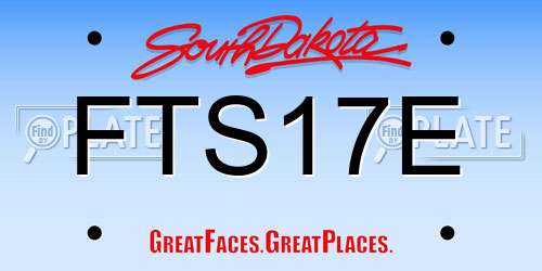 FTS17E South Dakota License Plate