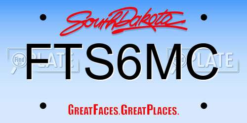 FTS6MC South Dakota License Plate