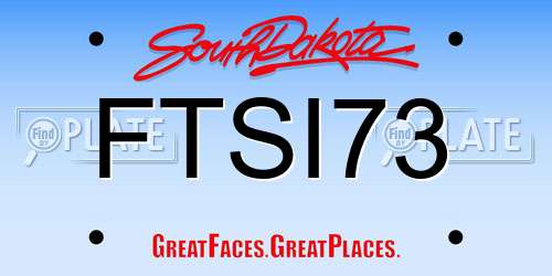 FTSI73 South Dakota License Plate
