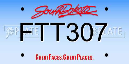 FTT307 South Dakota License Plate