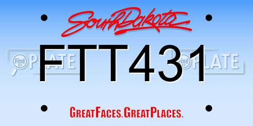FTT431 South Dakota License Plate