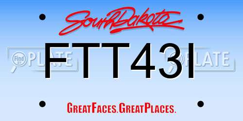 FTT43I South Dakota License Plate