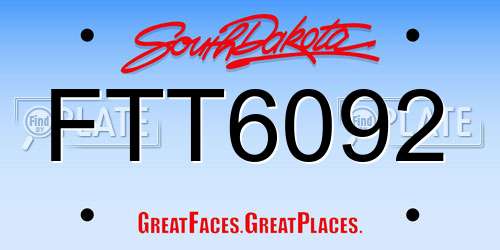 FTT6092 South Dakota License Plate