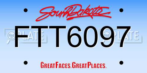 FTT6097 South Dakota License Plate