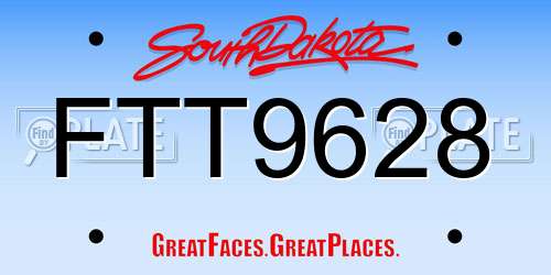 FTT9628 South Dakota License Plate