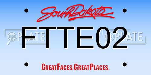 FTTE02 South Dakota License Plate