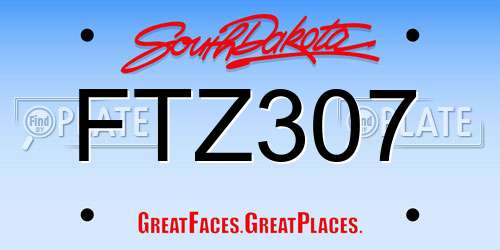 FTZ307 South Dakota License Plate