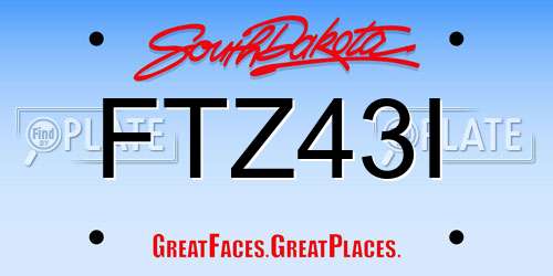 FTZ43I South Dakota License Plate