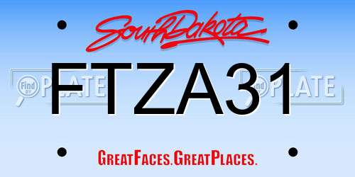 FTZA31 South Dakota License Plate