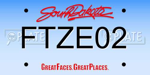 FTZE02 South Dakota License Plate