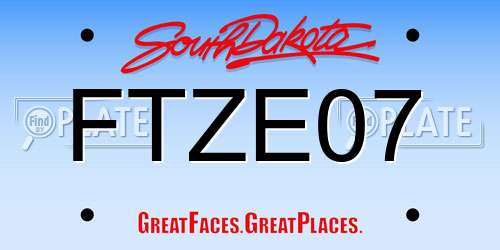 FTZE07 South Dakota License Plate
