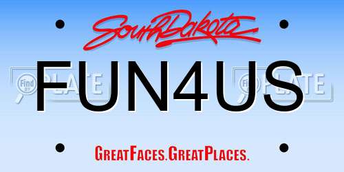 FUN4US South Dakota License Plate