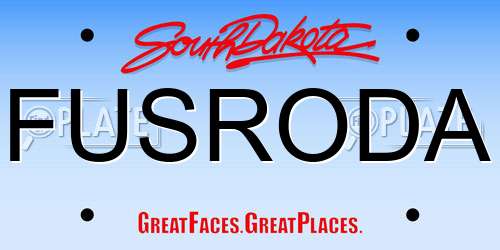 FUSRODA South Dakota License Plate