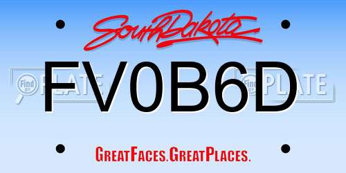 FV0B6D South Dakota License Plate