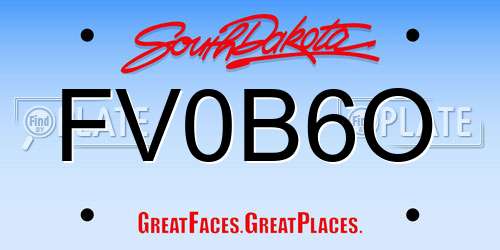 FV0B6O South Dakota License Plate